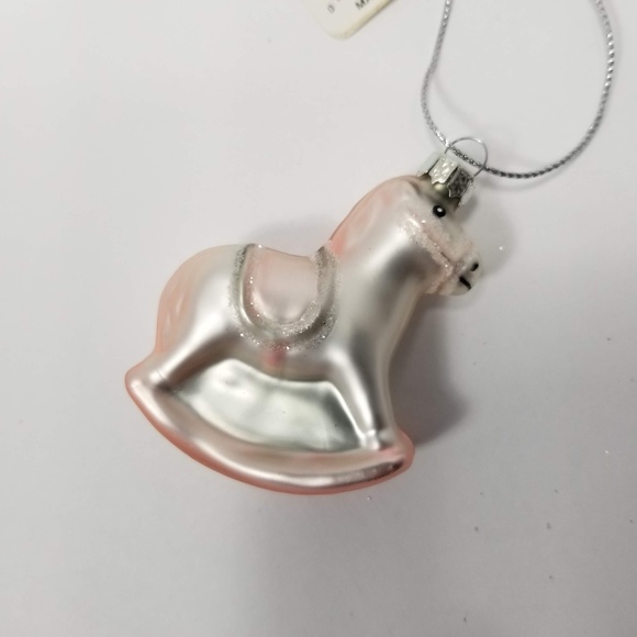 Pink Baby Blown Glass Xmas Ornament Rocking Horse - Picture 2 of 2